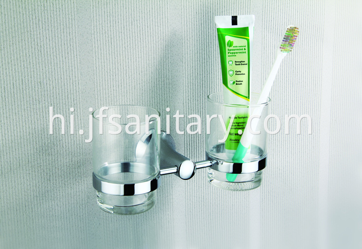 2 Toothbrush Double Tumbler Holder